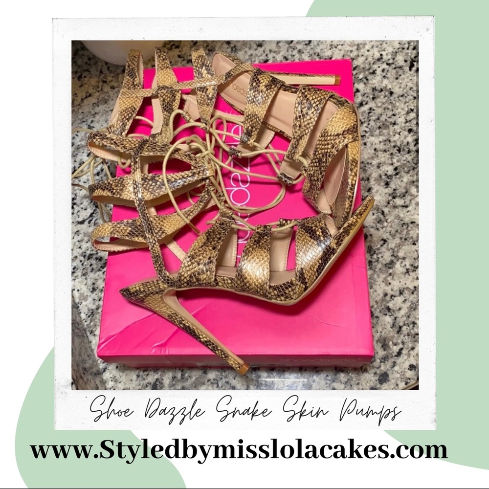 💞Snake Skin Heeled Lace Up Sandal 💕